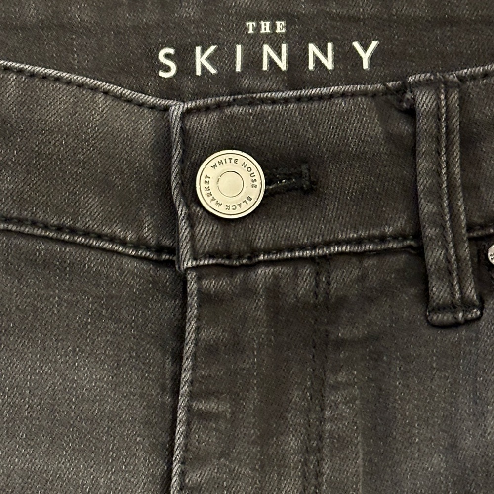 WHITE HOUSE BLACK MARKET  High Rise Skinny Jeans Black Size 2 - Picture 7 of 9